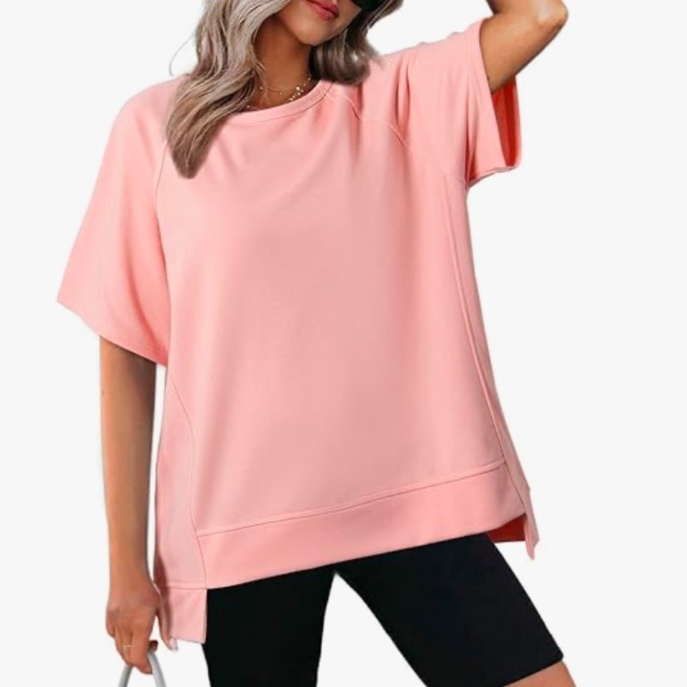 Oversized short sleeve sweatshirt. Two for the price of one #sporty #casual lg